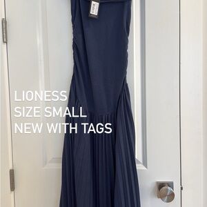 Lioness Navy Pleated Maxi Dress